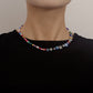 Jewelry colorful glass beads devil's eye rice bead necklace necklace cool niche design sense necklace