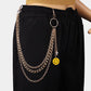 Personalized acrylic smiley face pendant metal multi-layer gold pants chain decoration jeans versatile trendy waist chain