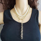 Jewelry personality geometric Y-shaped chain tassel necklace popular pearl fashion ring necklace female