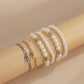 Jewelry Trend Letter S Pendant Imitation Pearl Bracelet Sweet Cool Stacked Metal Chain Hand Jewelry Female