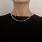 Jewelry trendy clavicle chain broken silver a few two chains women's niche design sense sweater necklace