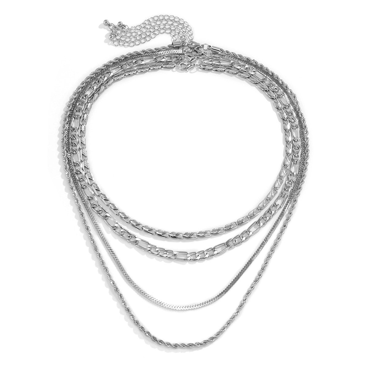Hip-hop trendy cool street shot metal snake bone chain men's necklace set fashion geometric collarbone necklace