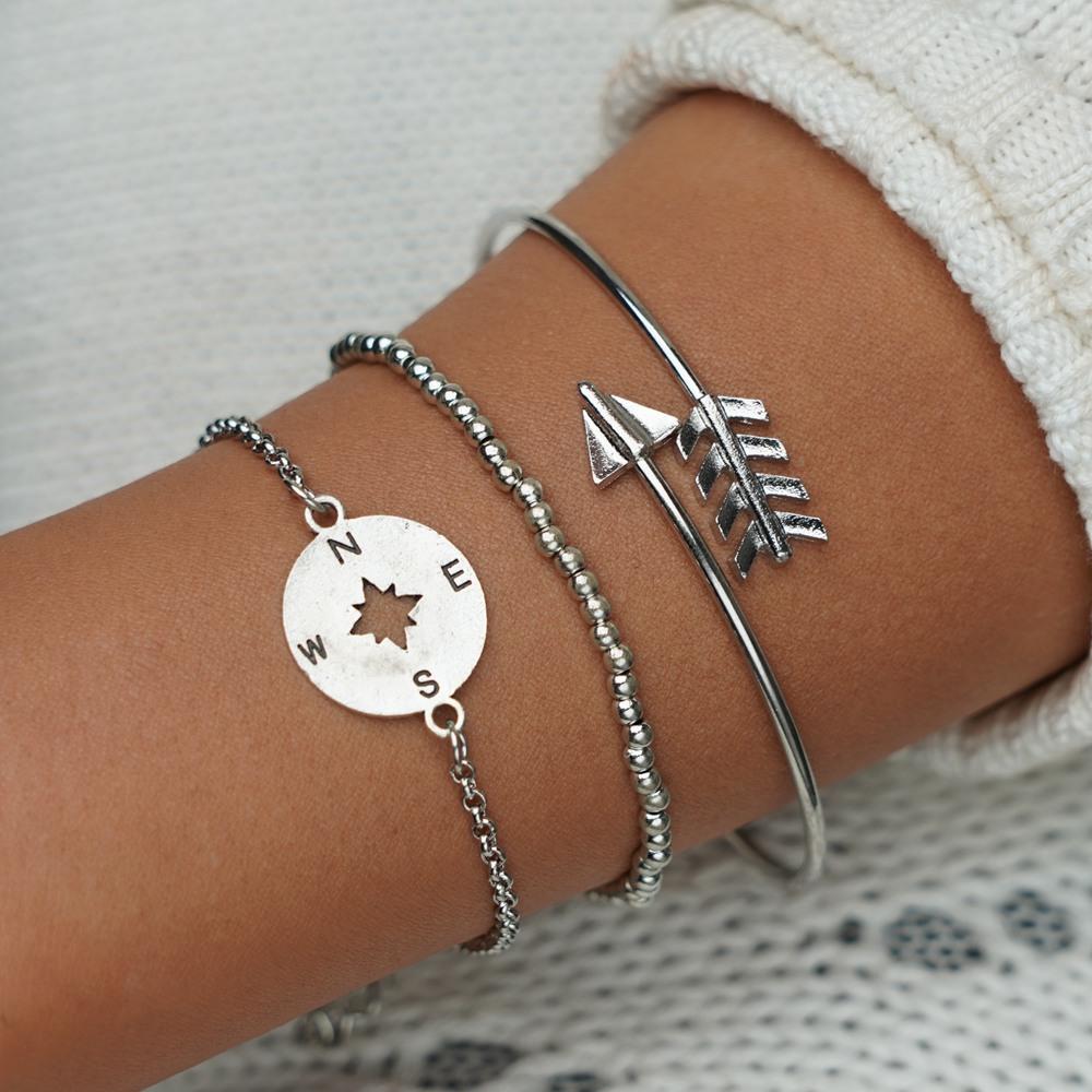 Accessories Popular Street Compass Arrow Bracelet Women's Bracelet Set