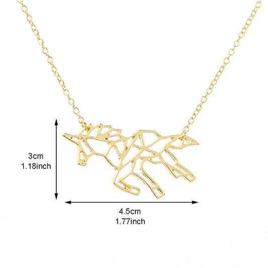 Jewelry, Fashion Pegasus Pendant Necklace Simple Hollow Horse Clavicle Chain, Explosive Style