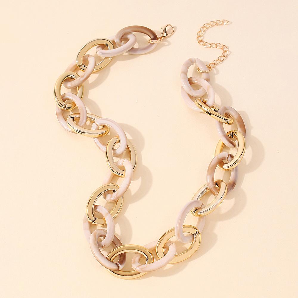 N8189 Exaggerated Thick Chain Necklace Female Fashion Resin Necklace Night Hip Hop Necklace