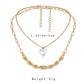 Double-layer short love pendant twist chain simple personality clavicle chain pearl necklace niche female