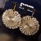 Exaggerated Retro Hollow Flower Court Versatile Actress Frosted Earrings Dunhuang
