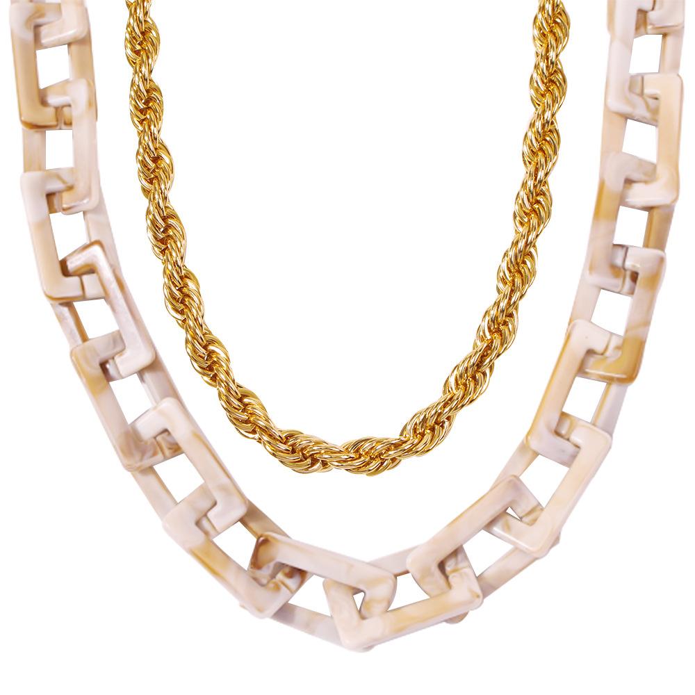 N855 Accessories Creative Fashion Night Hip Hop Resin Set Necklace Tide Brand Jewelry