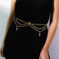 Retro geometric flower plate cross waist chain personality metal cross sexy tassel waist chain female