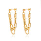 Ins cold tassel chain earrings retro design geometric earrings metal copper high-end earrings female