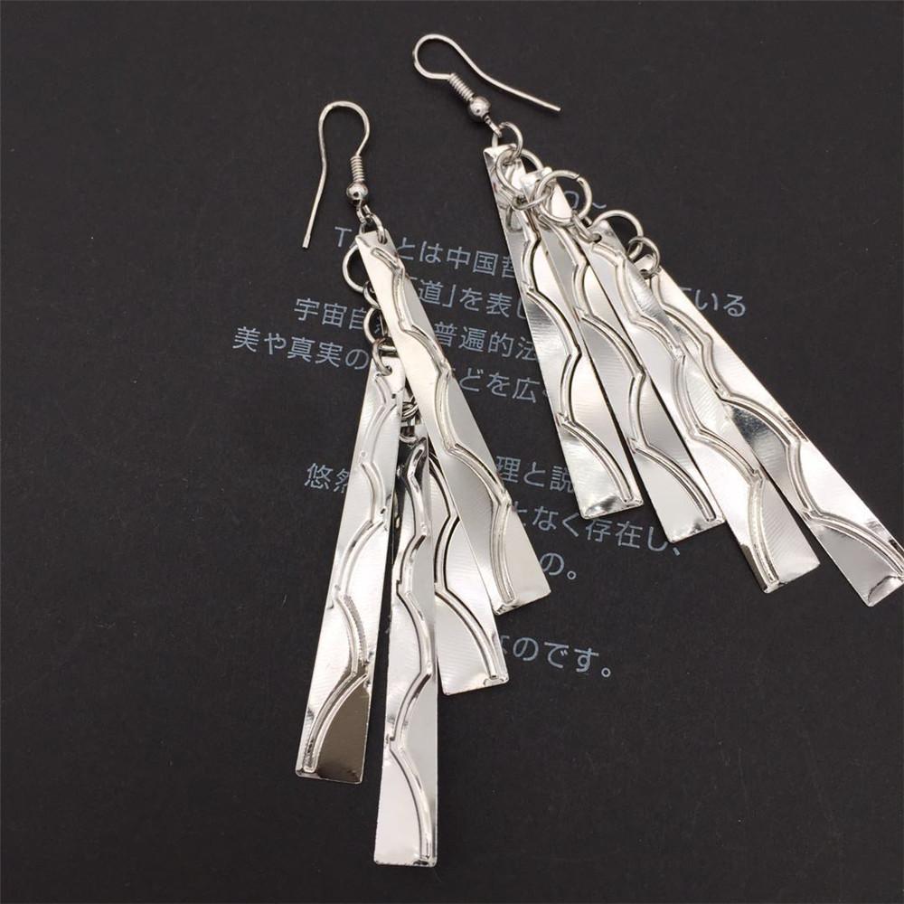 Earrings Exaggerated Crack Bright Surface Ladies Earrings High Cool Simple Metal Earrings