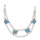 Jewelry ins fashion double-layer drop oil butterfly pendant bag chain all-match handbag accessories hanging chain