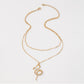 N8966 Retro Exaggerated Jewelry Zodiac Snake Temperament Double Necklace Glass Diamond Micro-Inlaid Geometric Necklace Female