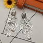 Hollow-out water drop earrings Yunnan minority earrings long earrings