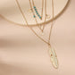 Jewelry Fashion Feather Turquoise Bead Sequin Multilayer Necklace Women's Street Shoot