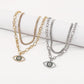 N1749 Exaggerated Temperament Eyes Hollow Diamond Necklace Niche Hip Hop Layered Sweet Cool Necklace
