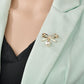 Temperament simple pearl bow brooch women's clothes fixed anti-light buckle pin corsage clothing accessories