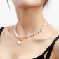 Jewelry Acrylic Pearl Beaded Necklace Love Pendant Necklace Women's Versatile Choker