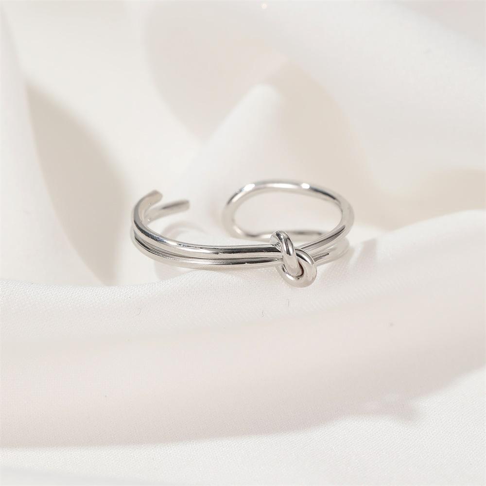 Personality Simple Knotted Ring Frosty Minimalist Opening Adjustable Ring Accessories