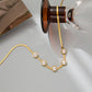 High-end Pearl Wide Flat Necklace Female Niche Design Sensation Lady Temperament Versatile Clavicle Chain Titanium Steel
