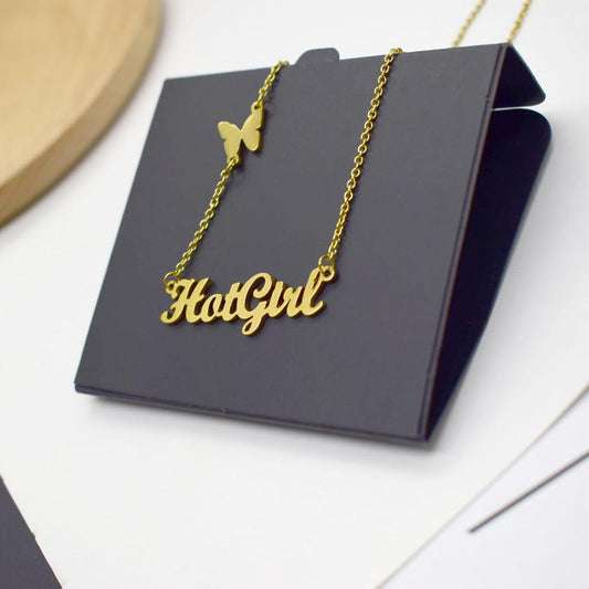 HotGirl Necklace Hot Girl Sexy Girl Clavicle Chain Creative Alphabet Necklace