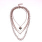 Jewelry Exaggerated Elegant Peach Heart Necklace Popular Disc Multi-layer Separable Necklace Set Chain