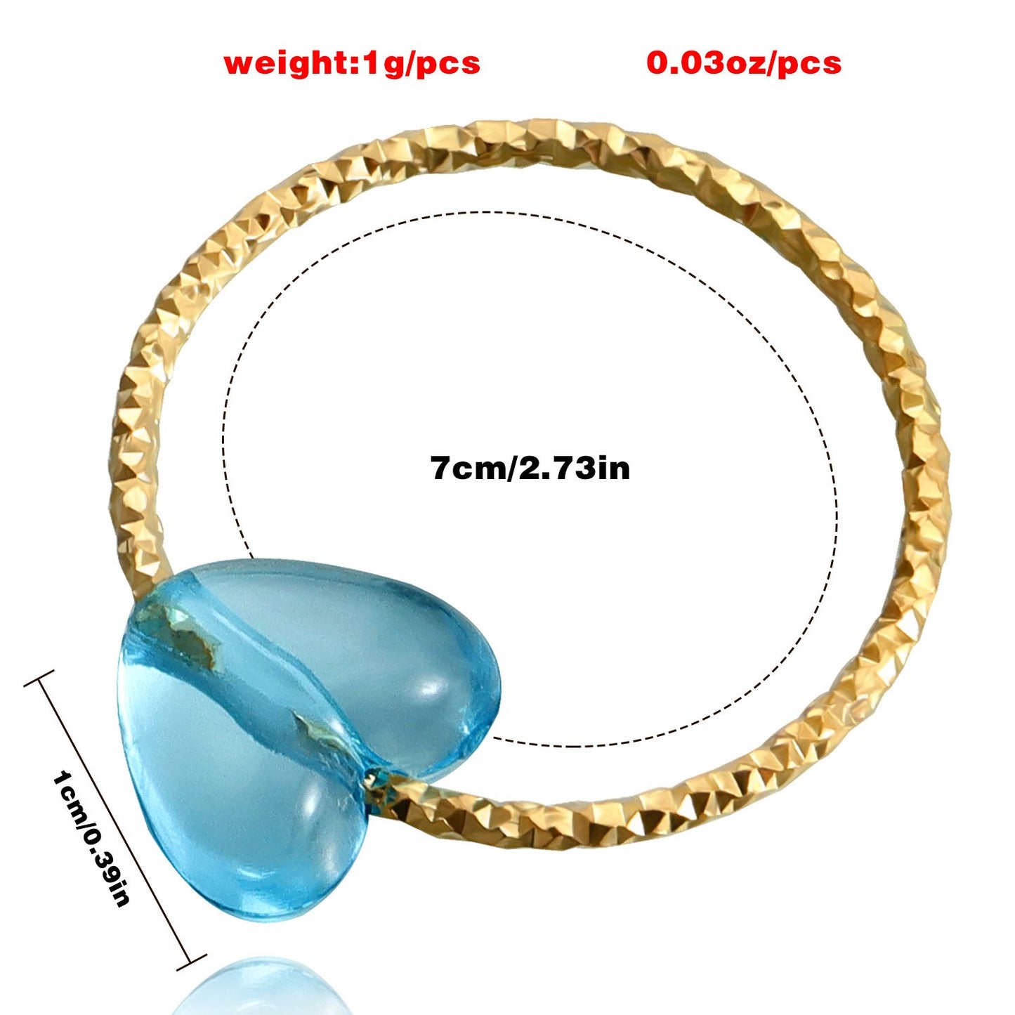 Explosive style ins retro color love circle ring female simple all-match boudoir honey friendship ring