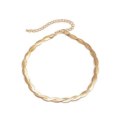 Cold flat snake bone chain necklace female hip-hop simple woven soft snake bone chain collarbone chain necklace