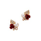 French Temperament Palace Ladies Rose Pearl Earrings Popular Fashion Camellia Flower Ornaments