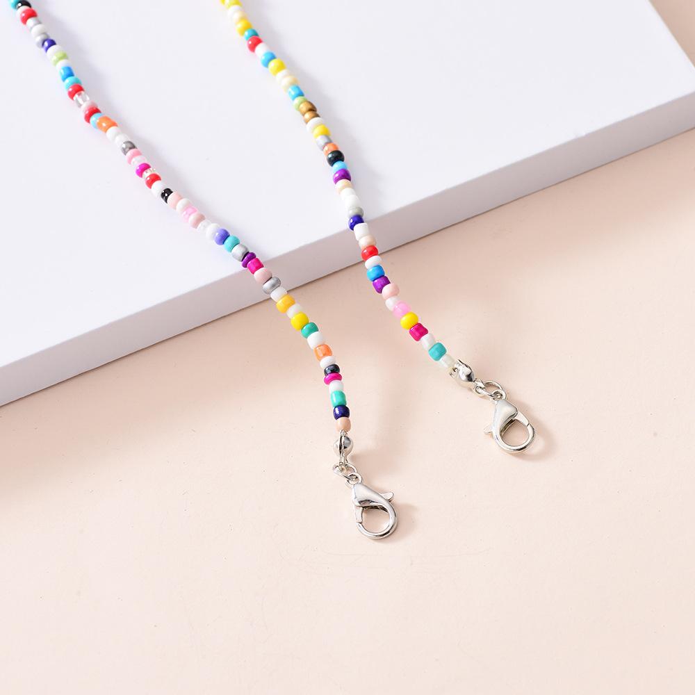 Mask Anti-lost Lanyard Creative Ethnic Color Beads Hanging Chain Glasses Chain Fashion Necklace