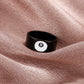 Billiard black 8 ring with the same metal geometric ring ins personality retro couple jewelry