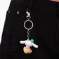 Cartoon color monster key chain creative couple car bag key personality soft pottery pendant