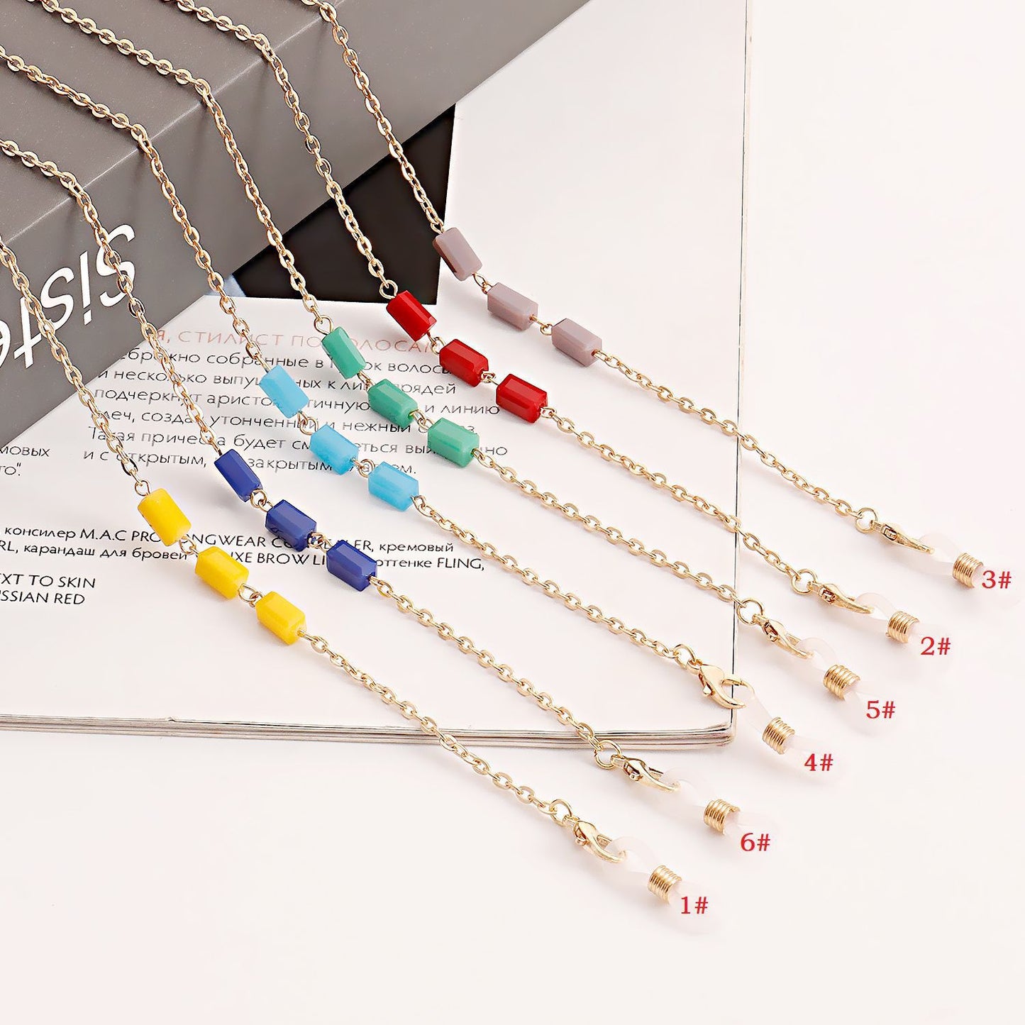 Fashion popular mask hanging chain glasses chain necklace acrylic resin mask chain