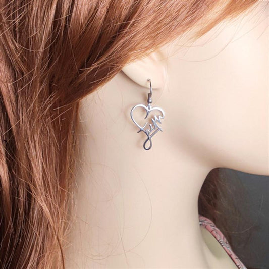 Titanium steel earrings stainless steel letter cross heart earrings ins indifferent high-end female