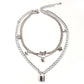 Retro Chain Padlock Butterfly Pendant Women's Creative Multi-element Fashion Fashion Necklace
