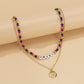 Jewelry fashion rice beads letter angel suit necklace retro portrait stacked thin chain necklace