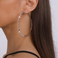 E1457 Exaggerated Circle Earrings Claw Chain Rhinestone Trendy Earrings Hip Hop Night Shining Big Earrings
