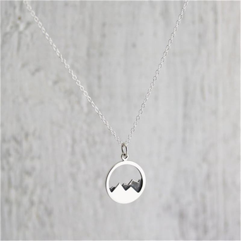 Explosive jewelry simple fashion mountain necklace mountain rock climbing trekking peak exquisite clavicle chain