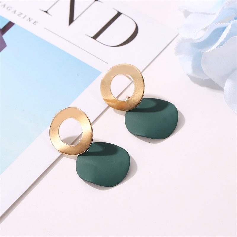 Fashion geometric earrings simple three-dimensional disc earrings earrings personality irregular round earrings women