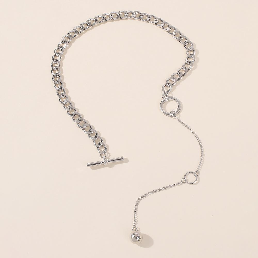 N795 Punk Pendant Clavicle Chain Metal Texture Exaggerated Trendy Necklace Necklace
