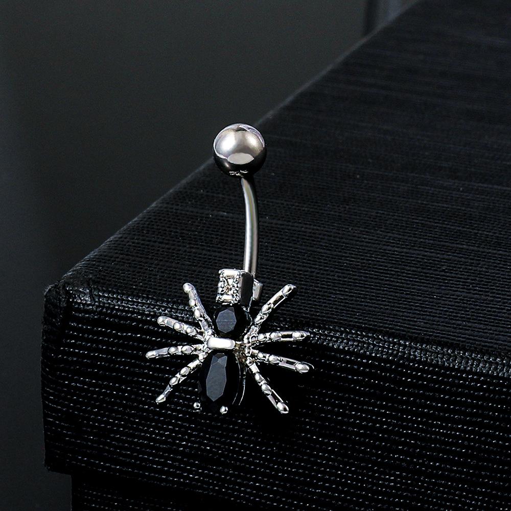ins inlaid zircon butterfly navel nail navel decoration spider navel ring human body piercing jewelry