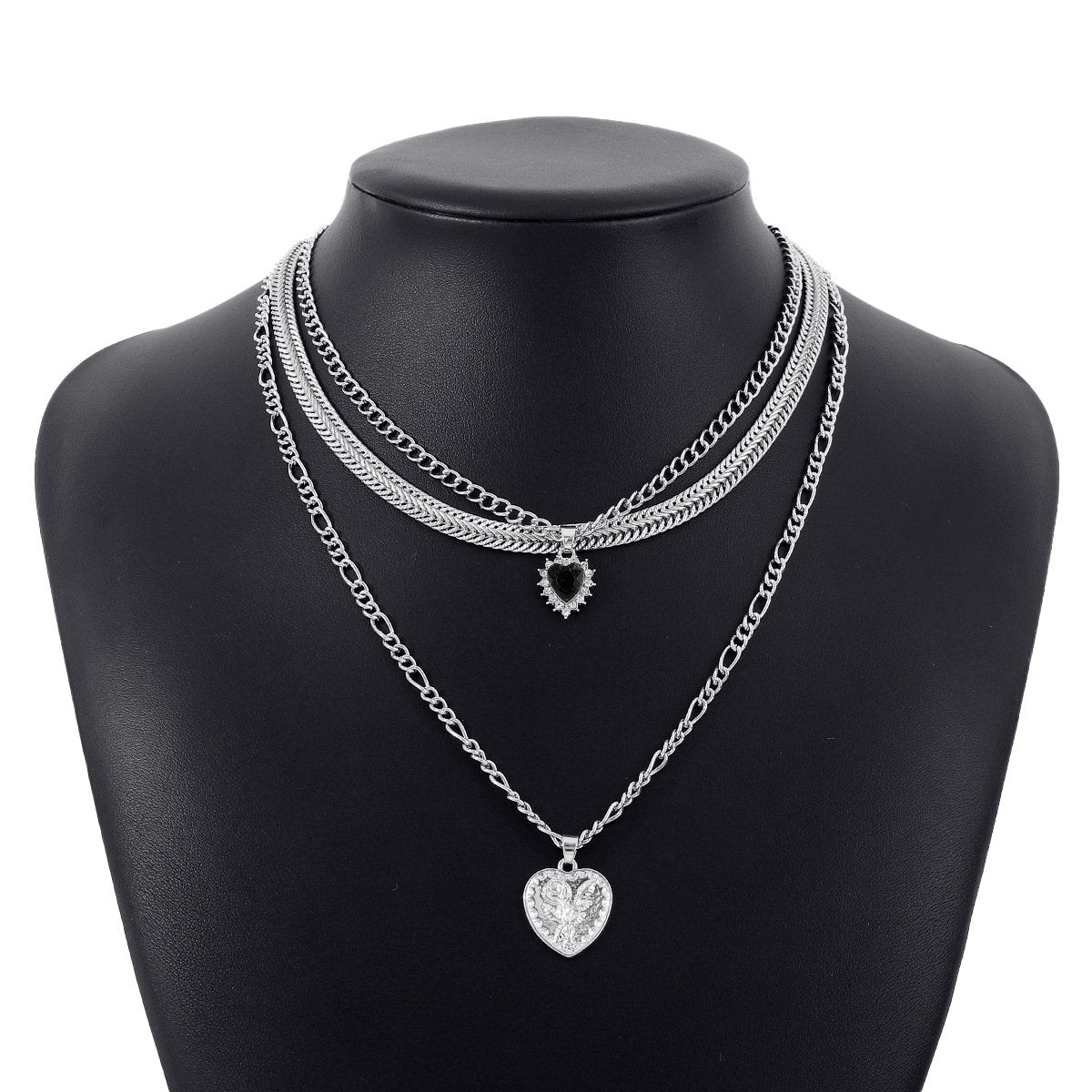N1486 Ornament metal niche stacked fashion necklace love micro-inlaid flower clavicle necklace