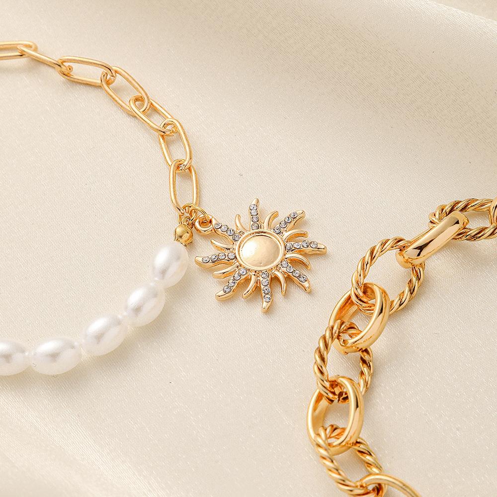 Fashion Trend High Luxury Niche Design Ladies Xiaoxiang Double Layer Sun Pearl Chain Bracelet