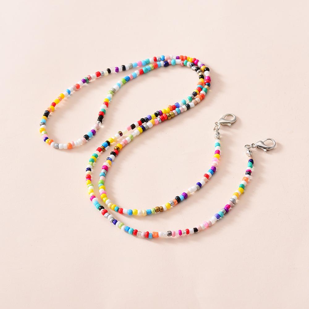 Mask Anti-lost Lanyard Creative Ethnic Color Beads Hanging Chain Glasses Chain Fashion Necklace