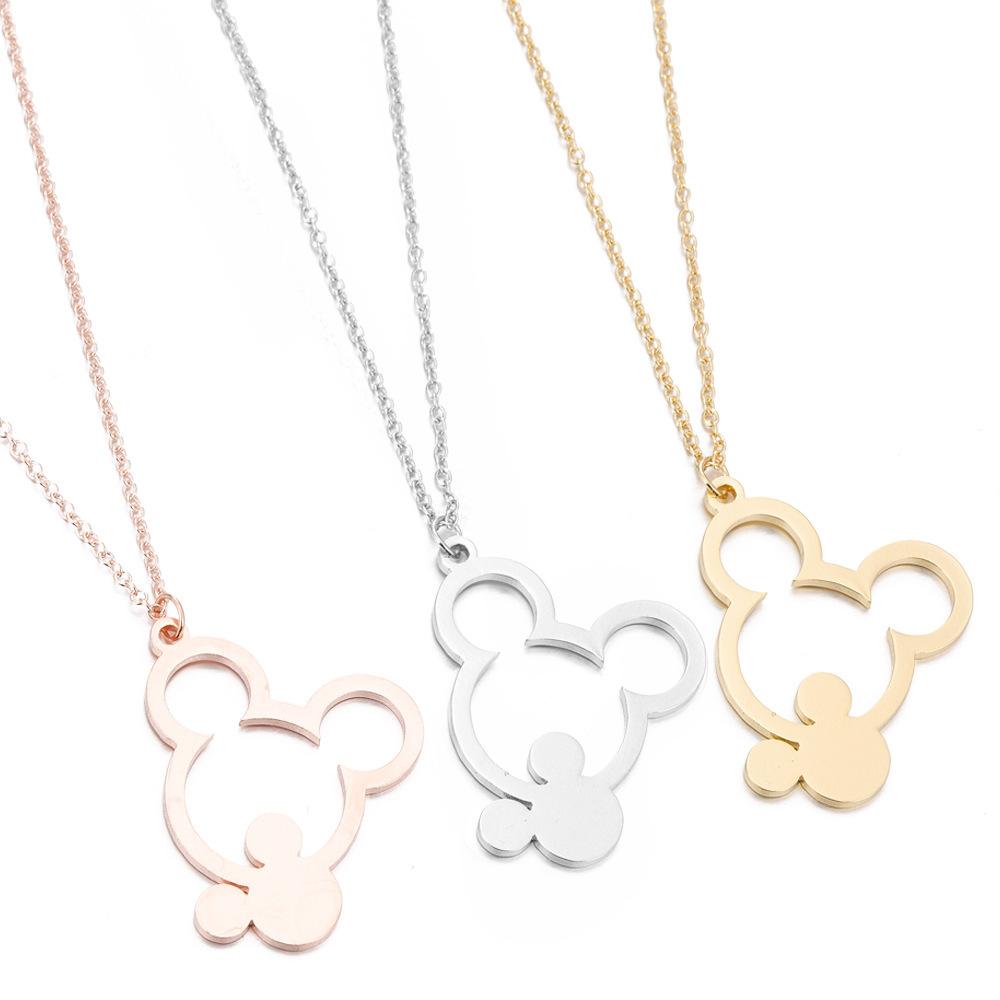 Explosive Cartoon Animation Paradise Castle Mickey Head Necklace Hollow Mickey Pendant
