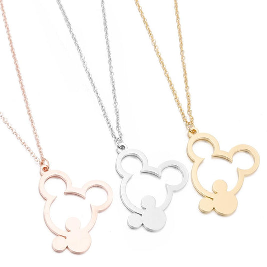 Explosive Cartoon Animation Paradise Castle Mickey Head Necklace Hollow Mickey Pendant
