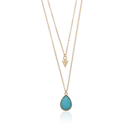 Jewelry fashion gold turquoise pendant necklace female punk trend cross pendant necklace