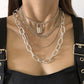 Jewelry Punk Retro Heavy Industry Metal Lock Necklace Female Hip Hop Geometric Cross Chain Necklace