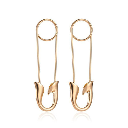 Fashion Earrings Creative Simple Versatile Pin Earrings Female Cold Personality Exaggerated Paper Clip Earrings