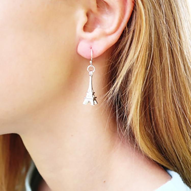 Simple, cheap and exquisite alloy iron tower party exclusive boutique lady personality earrings